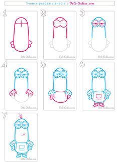 how to draw minion from despicables step by step instructions for kids