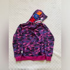 Selling High Quality Bape Hoodie Size M Blue Bape Hoodie, Bape Zip Up Hoodie, Pink Bape Hoodie, Bape Sweater, Bape Shark Hoodie, Bape Jacket, Bape Shark, Bape Hoodie, Shark Hoodie