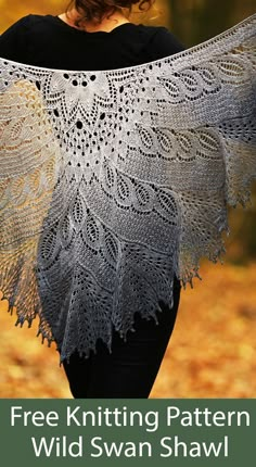 the free knitting pattern for wild swan shawl