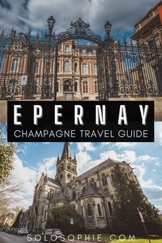 the cover of epernnav champagne travel guide with an image of a church