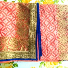 Like New Beautiful Zoot Saree With All Over Embroidery And Continued Blue Blouse Very Beautiful Border And Matching Saree Petticoat , 5.5 Yards Saree Fabric And Blouse Offers Are Welcome Brocade Saree With Resham Embroidery, Designer Pink Brocade Saree, Pink Brocade Saree For Designer Wear, Saree With Contrast Blouse, All Over Embroidery, Saree Petticoat, Contrast Blouse, Saree Fabric, Blue Blouse