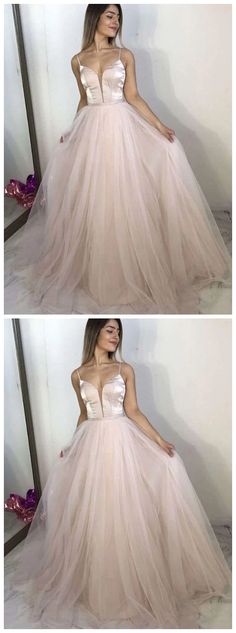 Light pink tulle long a line prom dress evening dress  by olesaweddingdresses, $124.52 USD A Line Prom Dress, Prom Dress Evening