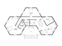 the floor plan for a small cabin