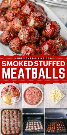 Learn how to make this smoked mozzarella stuffed meatball, an easy New Year appetizer! The smokey flavor, the gooey cheese, and the flavorful BBQ sauce are mouthwatering. Add this recipe to your game day menu! Smoked Deviled Eggs Recipe, Sweet Meatballs, Smoked Mozzarella, Smoked Meatloaf, Stuffed Meatballs, New Years Appetizers, Mozzarella Stuffed Meatballs, Smoked Cheese