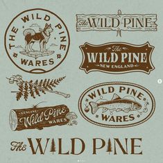 the wild pine labels are brown and white