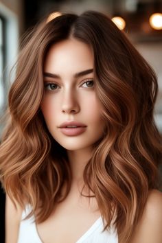 Soft Auburn Shoulder-Length Auburn Hair Color For Fair Skin, Auburn Hair Women Over 40, Short Auburn Balayage, Best Hair Color For Pale Skin Hazel Eyes, Autumn Auburn Hair, Blonde And Caramel Balayage, Light Brown Reddish Hair, Soft Autumn Blonde Hair, Auburn Hair With Caramel Highlights