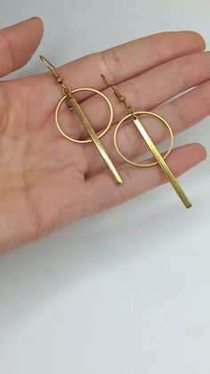 Boho Geometric brass Earrings 🌿 . This pair is made of hypoallergenic brass parts. No Nickel and no Lead. . Light to wear and easy to combine. 🌿 . . The item will arrive at you wrapped as a gift in a paper gift bag. . Here are some tips to ensure longevity with my pieces: 》 Avoid showering, swimming, and exercising with my pieces. 》 Avoid wearing perfumes with your jewelry. 》 Avoid sleeping with my pieces on. 》 When not in use, store items in a box. . 》SHIPPING: If you need a tracking number f Gold Brass Art Deco Earrings, Nickel-free Brass Linear Earrings As A Gift, Art Deco Gold Brass Jewelry, Brass Linear Earrings With Ear Wire As Gift, Modern Bronze Earrings As Gift, Handmade Brass Linear Earrings As Gift, Brass Drop Linear Earrings For Gift, Brass Linear Drop Earrings As Gift, Matte Gold Brass Earrings For Gift