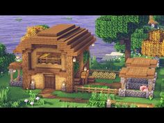 🐷How to: Easy Barn, AnimalPens and Stables| Minecraft! - YouTube Minecraft Houses Exterior Easy, Minecraft Animal Pens Ideas, Cute Minecraft Animal Pens, Animal Barn Minecraft, Minecraft Houses Cottagecore, Minecraft Animal Farm Ideas, Cottagecore House Minecraft, Minecraft Animal Pens, Casas Mine