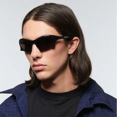 Balenciaga Bb0229s 001 Sunglasses Black Grey Bat Rectangle Unisex Balenciaga Year - Brand Line Extreme Collection Fall Winter August 2022 Model - Bb0229s Color Code - 001 Gender - Unisex Frame Colour - Black Frame Shape - Bat Rectangle Frame Style - Full Rim Frame Material - Acetate Lens Color - Grey Lens Material - Nylon Uv Protection - Category 3 Size - 59/20/125 100% Uv Protection Authentic! Full Retail Package With All Accessories. Made In Italy Black Shield Sunglasses With Uv Protection For Everyday, Everyday Black Shield Sunglasses With Uv Protection, Modern Black Shield Sunglasses For Evening, Formal Black Shield Sunglasses With Tinted Lenses, Black Shield Sunglasses With Uv Protection For Evening, Black Shield Sunglasses With Uva Protection For Formal Occasions, Formal Black Shield Sunglasses With Uva Protection, Everyday Black Shield Sunglasses With Tinted Lenses, Black Tinted Shield Sunglasses For Evening