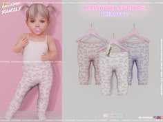 Rainbow Leggings ~ Infant ✨ | Patreon The Sims 4 Kids, Sims 4 Toddler Clothes, Sims Baby, Die Sims 4, Sims 4 Tsr, Sims 4 Cas Mods, Sims 4 Cc Kids Clothing, Play Sims 4