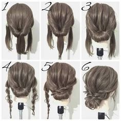 updo diy for medium length hair ile ilgili görsel sonucu #lowbunhairstylesshoulderlength (low bun hairstyles shoulder length) Chignon Simple, Diy Updo, डिजाइनर कपड़े, Low Bun Hairstyles, Fishtail Braid, Shoulder Hair, Work Hairstyles