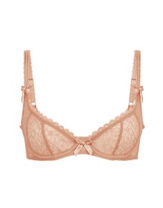 Aliza Demi Cup Plunge Underwired Bra in Praline | By Agent Provocateur Bridal Nightwear, Demi Cup Bra, Demi Cup, Cute Bras, Cute Lingerie, Agent Provocateur, 2000s Fashion, Shop Swimwear, New Outfits