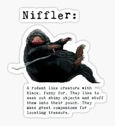 a monkey with a knife in its mouth and the words niffler above it