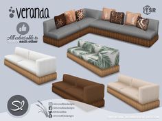 an image of a set of couches and pillows for the game verandaa