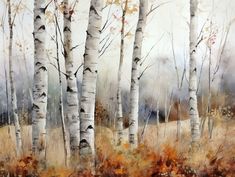 👀 Birches Art Print Fall Watercolor Landscape Aspen Trees Wall Art Colorado Birch Forest Painting Autumn Nature Poster - multiple sizes to choose from 🌈 Title: "Autumn Birch Forest" 🌈 Print from my original watercolor painting 🌈 Multiple sizes to choose from 🌈 Materials: High-quality matte paper 🌈 Shipping: High-quality protective packaging with a tracking number 🌈 Sold unframed - framing required 🌈 ADDITIONAL OPTIONS: 🌿 PRINT ON CANVAS - https://artprintify.etsy.com/listing/1548108761 Birch Trees In Fall, Fall Watercolor Landscape, Birch Forest Painting, Colorado Scenery, Aspen Forest, Statement Artwork, Trees Wall Art, Colorado Landscape, Nature Poster