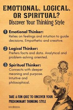 What's your thinking style? Discover your dominant personality trait. 🧠 #thinkingstyle #personalitytest #selfawareness Psychology Fact, Mindfulness Journal, Psychology Facts, Self Awareness