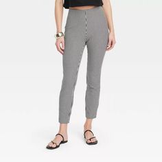 Women's Bi-stretch Skinny Pants - A New Day™ : Target Chic Stretch Leggings With Pockets, Spring Workwear Straight Leg Jeggings, Casual Business Leggings With Tapered Leg, Casual Tapered Leg Leggings For Business Casual, Spring Workwear Tight Bottoms, Casual Tapered Leg Business Casual Leggings, Mid-rise Pull-on Style Leggings For Work, Mid-rise Pull-on Leggings For Work, Casual Straight Leg Leggings For Work