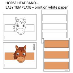 the horse headband is shown in three different ways to make it look like an animal