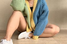 Meadow Split Oversized Crochet Cardigan Sweater Handmade - Etsy