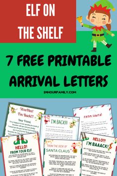 elf on the shelf 7 free printable arrival letters for kids to use in christmas activities