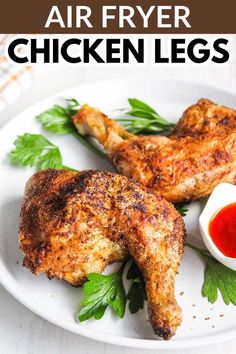 Air fryer chicken leg quarters with bone in thigh and drumstick served on plate with title text overlay. Air Fryer Chicken Leg Recipe, Chicken Quarter Recipes, Chicken Leg Quarter Recipes, Fried Chicken Legs, Homemade Dry Rub, Leg Quarters, Chicken Leg Quarters, Chicken Leg Recipes