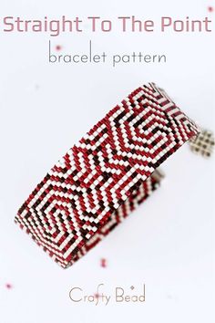 a red and white beaded bracelet with the words straight to the point