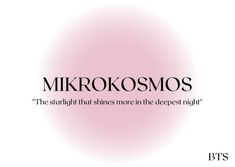 the words mikrrokosmoss are written in black on a pink background