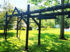 an outdoor gym in the middle of a park