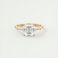 2CT Three Stone Asscher Moissanite Diamond Solitaire Engagement Ring Frank Darling, Asscher Diamond, Asscher Cut Diamond, 3 Stone Engagement Rings, Traditional Diamond, Asscher Cut, Three Stone Engagement, Three Stone Engagement Rings, Stone Engagement Rings