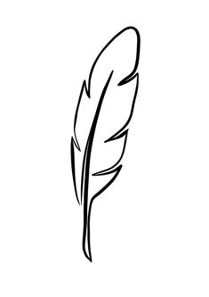 a black and white drawing of a feather