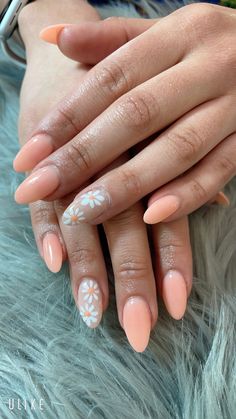 Spring Acrylic Nails, Daisy Nails, Simple Acrylic Nails, Acrylic Nails Coffin Short