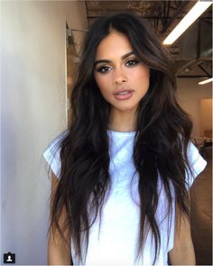 Sophia Esperanza, Long Dark Hair, Long Black Hair, Long Layered Hair, Nails And Makeup, Hair Envy, Good Hair, Long Curly Hair