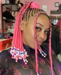 49 gorgeous ways to style pink hair on dark skin Pink Hair On Dark Skin, Pink Ponytail, Color Braids, Weave Hairstyles Braided, Box Braids Hairstyles For Black Women, Hair Color Pink, Girls Braids, Female Rappers