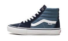 Vans Sk8 Hi Navy, Men's Vans, Stadium Goods, Shoes Blue, Hi Top, Suede Fabric