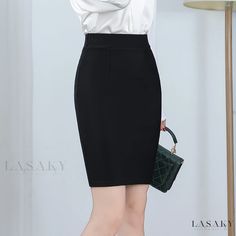 Lasaky - High-Waisted Bodycon Pencil Skirt: A Stylish Solution to Wardrobe Malfunction while Maintaining a Professional Look Bodycon Pencil Skirt, Bodycon Midi Skirt, High Waisted Pencil Skirt, Wrap Around Skirt, Bodycon Skirt, Half Skirt, Professional Attire, Body Con Skirt, Professional Look