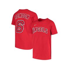 Give your kiddo a way to display their favorite baseball player with this Anthony Rendon Name and Number T-shirt from Nike. It features jersey-inspired Los Angeles Angels graphics on the front and back. They'll imagine themselves playing like Anthony Rendon in this Los Angeles Angels tee.Give your kiddo a way to display their favorite baseball player with this Anthony Rendon Name and Number T-shirt from Nike. It features jersey-inspired Los Angeles Angels graphics on the front and back. They'll Los Angeles Angels, Baseball Players, Angeles, Angel, Baseball, Nike, Red, T Shirt, Los Angeles