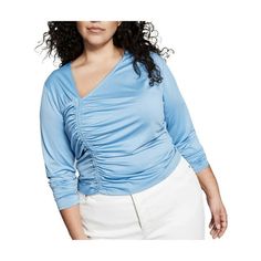 Manufacturer: And Now This Style Type: Pullover Top Collection: And Now This Sleeve Length: Long Sleeves Material: 92% Polyester/8% Spandex Fabric Type: Polyester Specialty: Asymmetric Sku: BH5718220 Size: 4X.  Color: Blue.  Gender: female.  Age Group: adult. Blue Gender, Top Collection, Spandex Fabric, Plus Size Tops, Then And Now, And Now, Gender Female, Age Group, Color Blue