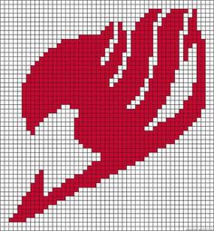 a cross stitch pattern with a red bird on it