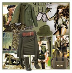 "MILITARY CHIC" by figenozkilic ❤ liked on Polyvore featuring Time's Arrow, Bershka, MÃ¼hlbauer, Giuseppe Zanotti, Marc Jacobs, Balmain and Plein Sud French Style Outfits, Minimalist Fashion Outfits, Army Look, Military Chic, Safari Chic, Military Looks, Casual Outfit Inspiration, Fashion Themes, Army Fashion