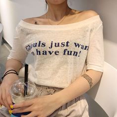 Ghouls just want to have fun - off shoulder tee Have Fun, Off Shoulder