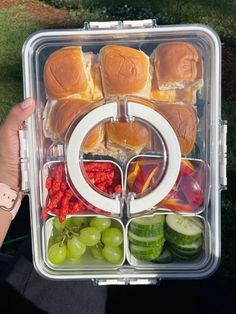 #foodie, #recipes, #cooking, #food inspiration Volleyball Tournament Lunch Ideas, Easy Snack Tray Ideas, Snack Bento Box Ideas For Adults, Diy Road Trip Snacks, Snack Ideas For Traveling Road Trips, Airplane Snackle Boxes, Lunch Box Catering Ideas, Snack Box Lunch Ideas, Snack Tackle Box Ideas