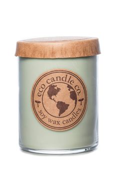 an eco candle with a wooden lid