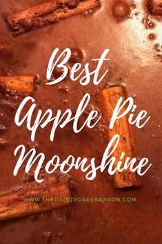 the best apple pie mousshine recipe is made with apples, cinnamons and pecans