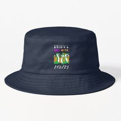 Drinks Well With Others - Best Perfect Gift Ideas For Glow Parents Anniversary. 4 Sprinkles September. August Besties July. Volksfest Prost Oktoberfest. Pet 27 Drinking. World Croc Bright Crocodiles by stylishopgifto8 | Redbubble Bucket Hat Design, American Freedom, Dog Mama, Hats For Sale, Flats Top, Pet Owners, Hat Designs, Dog Mom, Mtv