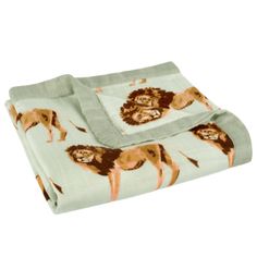 a blanket with an animal print on it