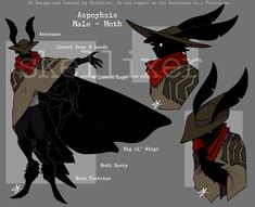 some sort of character sheet for an upcoming video game called asphhusia male and moth