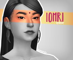 an animated image of a woman with long hair and piercings on her ears, in front of the words omri