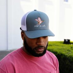 OldSouthApparel_Mallard - Trucker Hat Carrollton Georgia, Southern Outfits, Baseball Pictures, Flat Shapes, Quality Hats, Mallard, Snap Backs, Leather Patches, Way Of Life