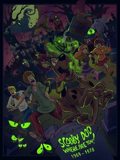 the poster for scary dog where's not - you?, featuring cartoon characters