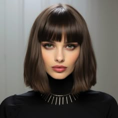 Egyptian Haircut, Modern Makeup Looks, French Fringe Bangs, Long Bob With Fringe, French Fringe, Sleek Haircuts, Girls Haircuts, Ash Colour, Glamour Gals